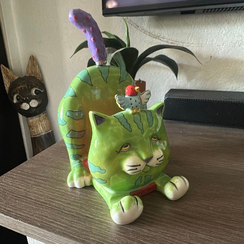 Whimsical Cat Mail holder & letter opener CM red wine Letter holder